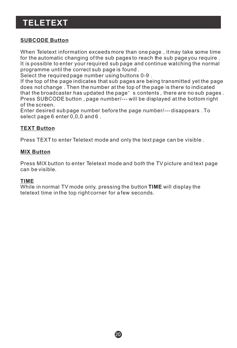 Teletext | haier L1709A-A User Manual | Page 22 / 25