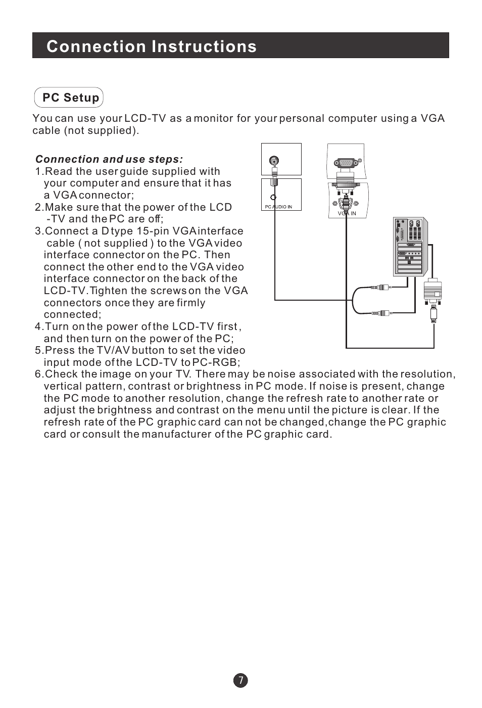 Connection instructions | haier L1709A-A User Manual | Page 9 / 25
