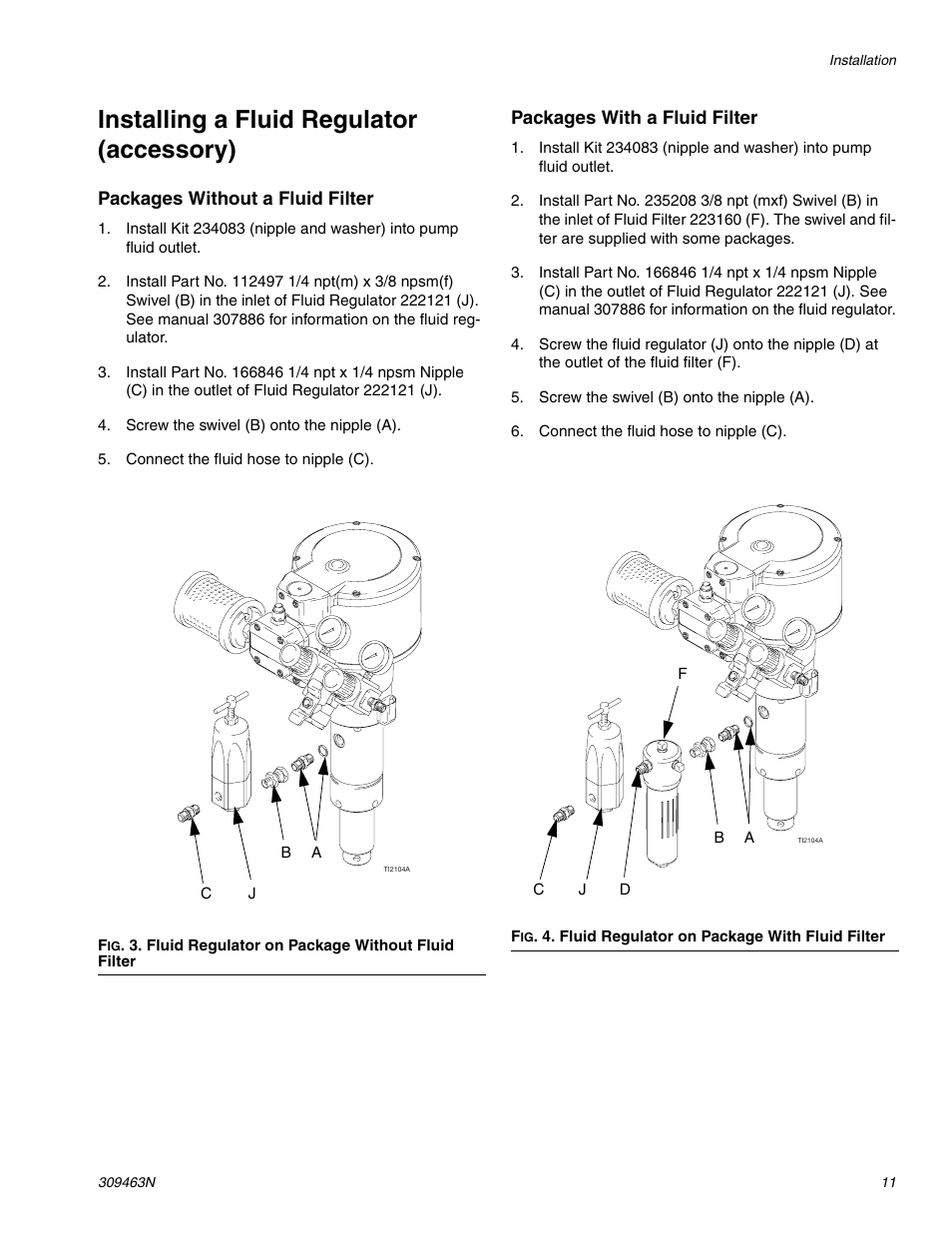 Installing a fluid regulator (accessory) | haier MERKUR 309463N User Manual | Page 11 / 28