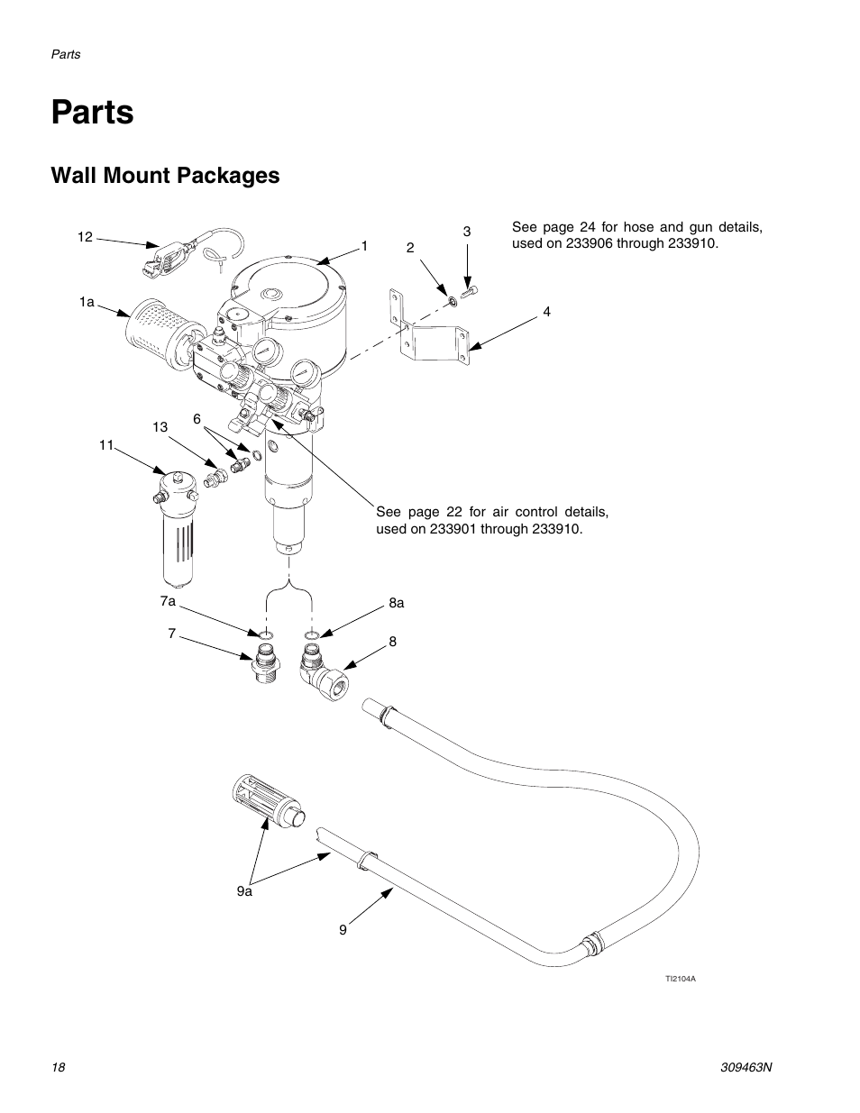 Parts, Wall mount packages | haier MERKUR 309463N User Manual | Page 18 / 28