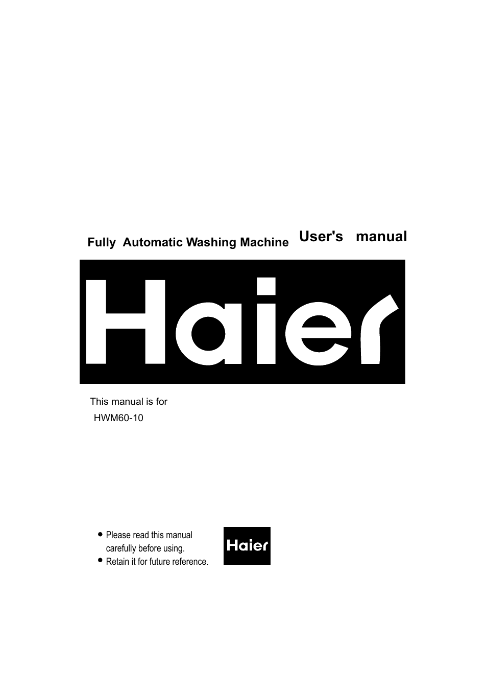 haier HWM60-10 User Manual | 18 pages