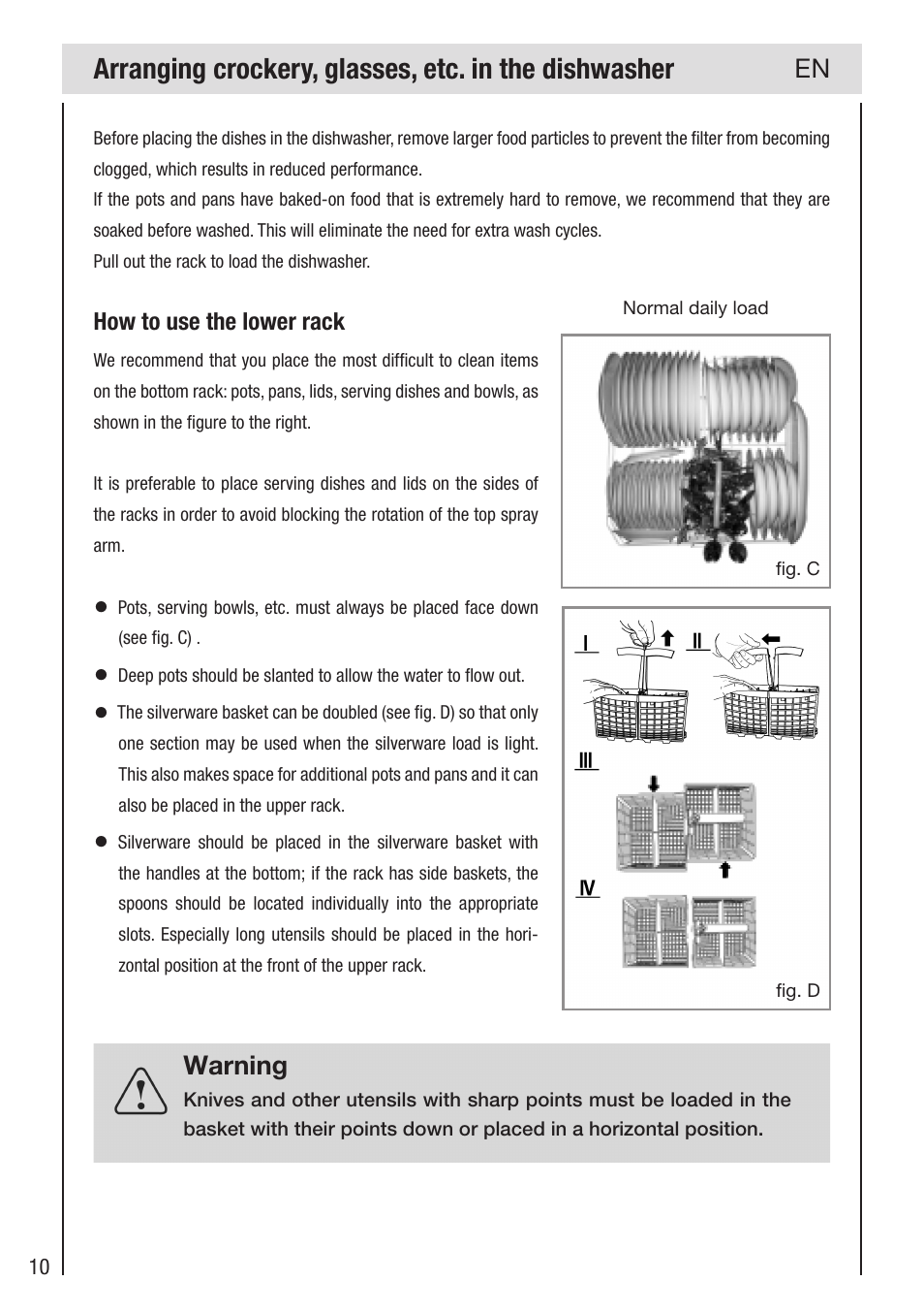 Warning | haier DW12-PFE2-E User Manual | Page 12 / 28