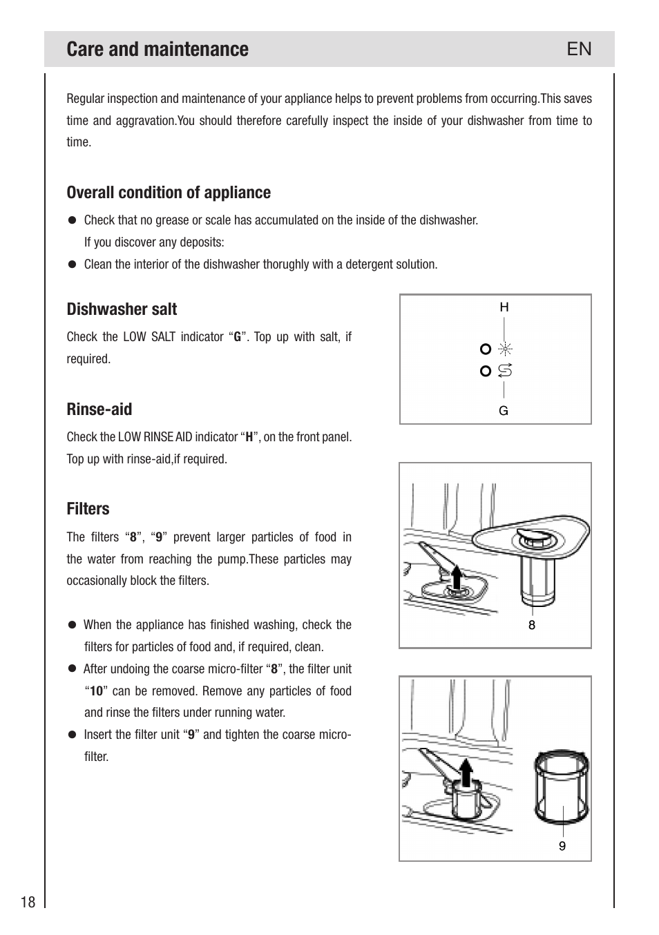 Care and maintenance | haier DW12-PFE2-E User Manual | Page 20 / 28