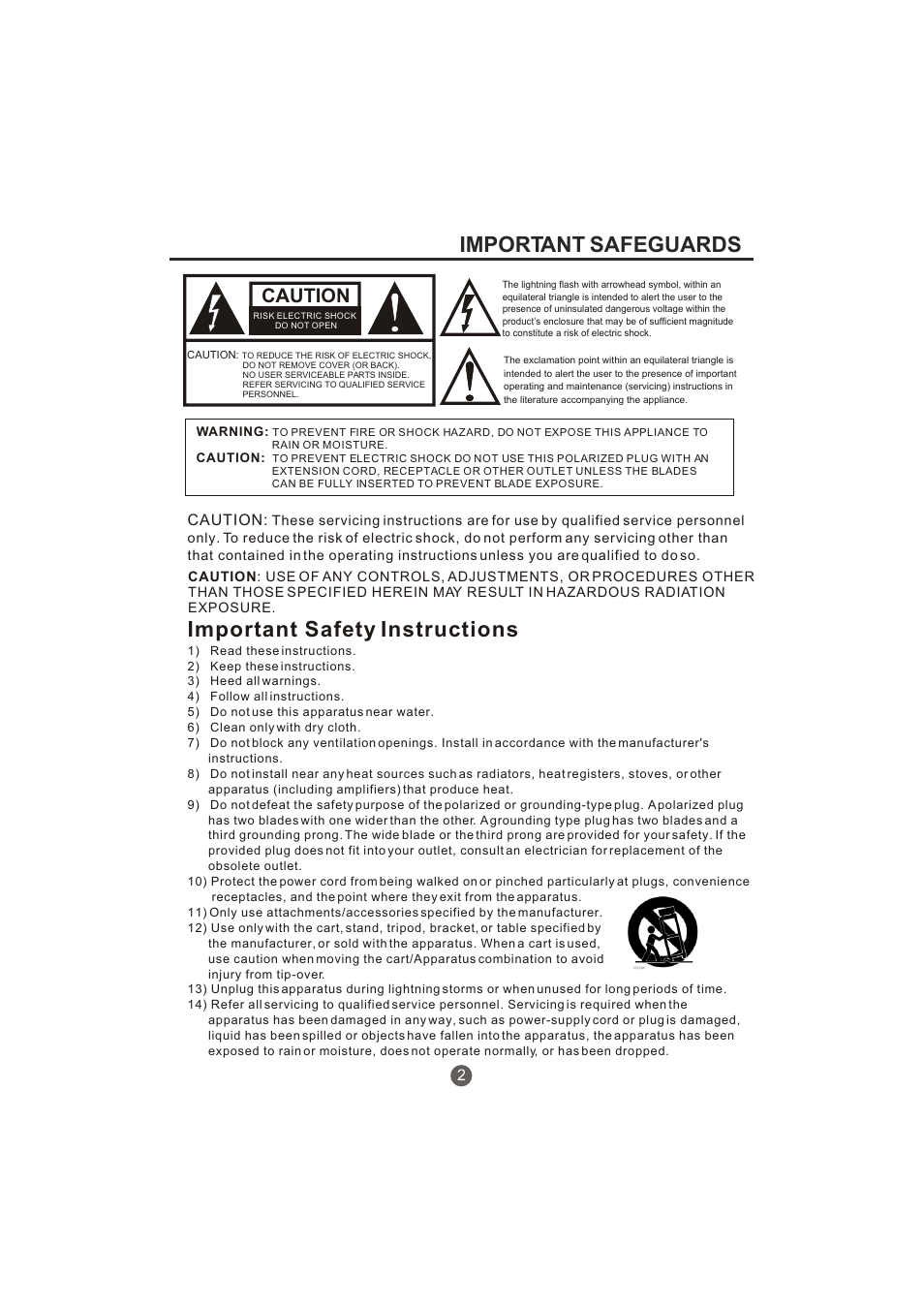 Important safeguards, Important safety instructions | haier TCR20-A User Manual | Page 3 / 94