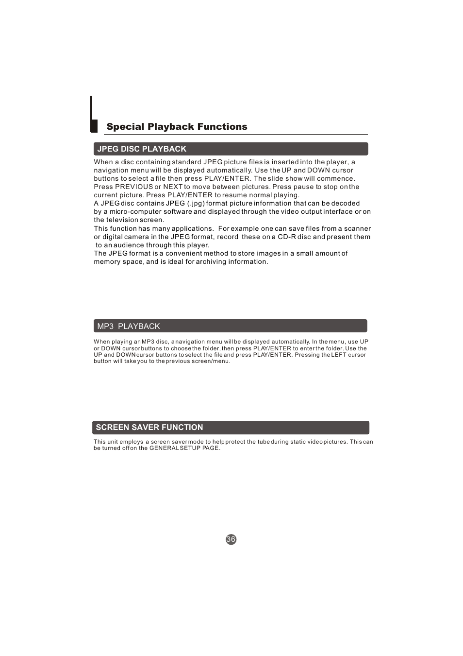 Special playback functions | haier TCR20-A User Manual | Page 37 / 94