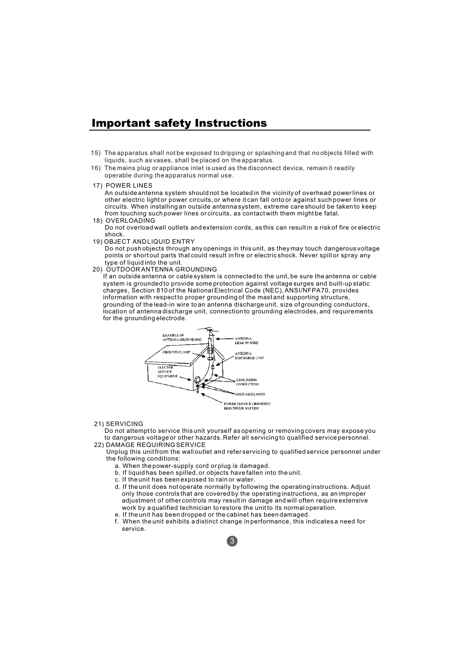 Important safety instructions | haier TCR20-A User Manual | Page 4 / 94