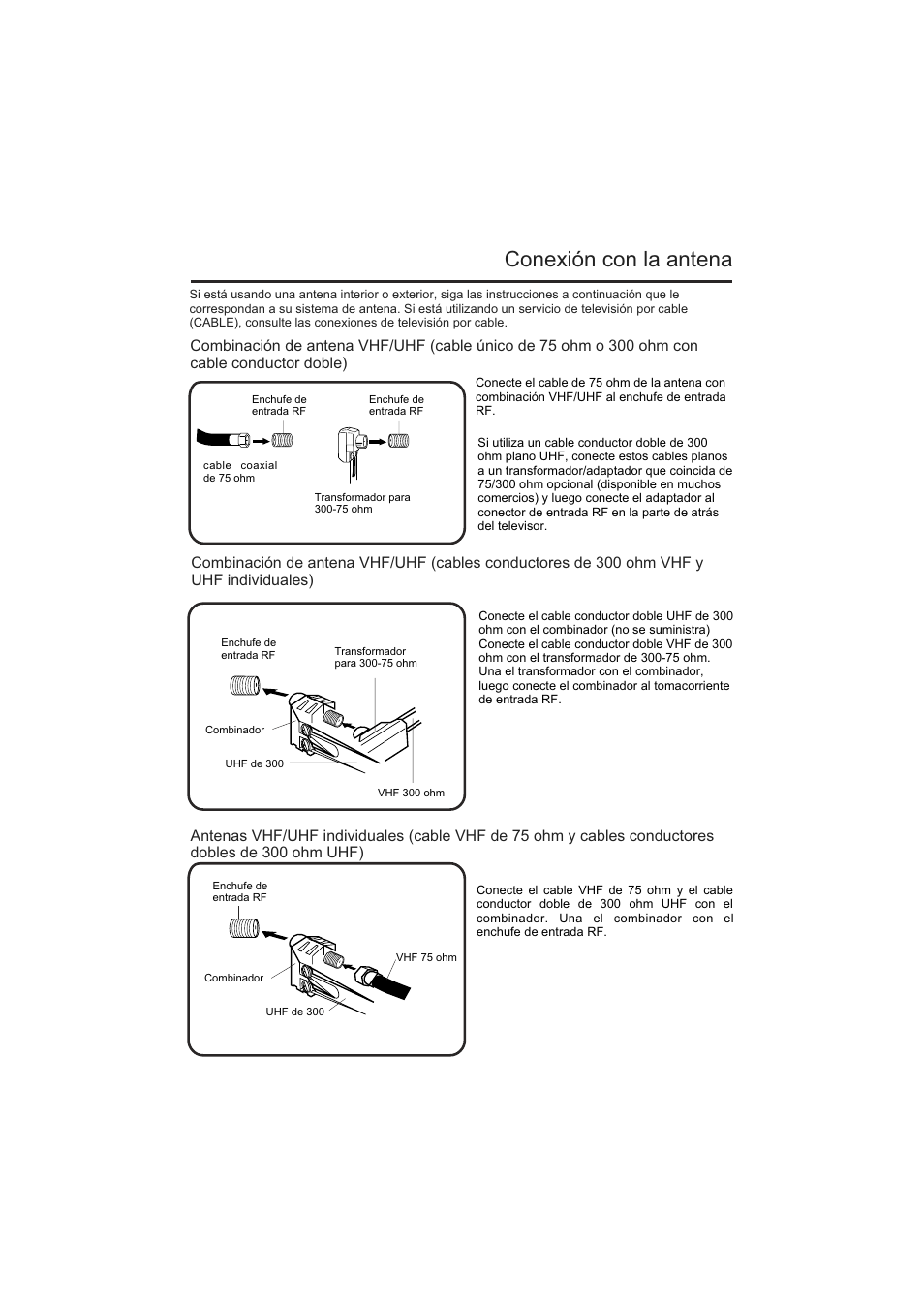 Conexión con la antena | haier TCR20-A User Manual | Page 57 / 94