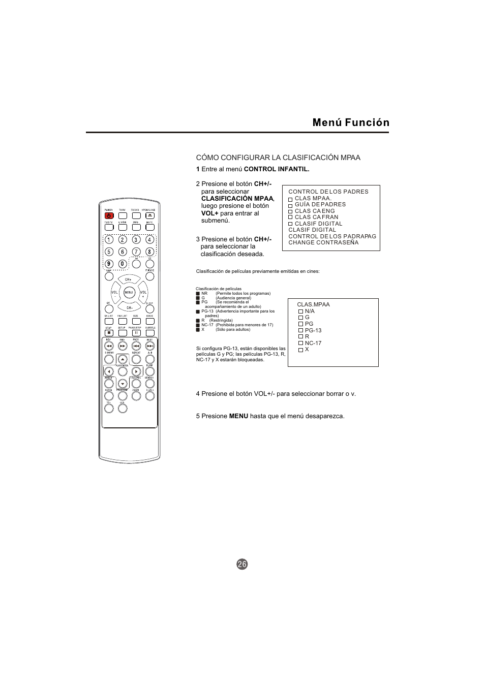 Cómo configurar la clasificación mpaa | haier TCR20-A User Manual | Page 74 / 94