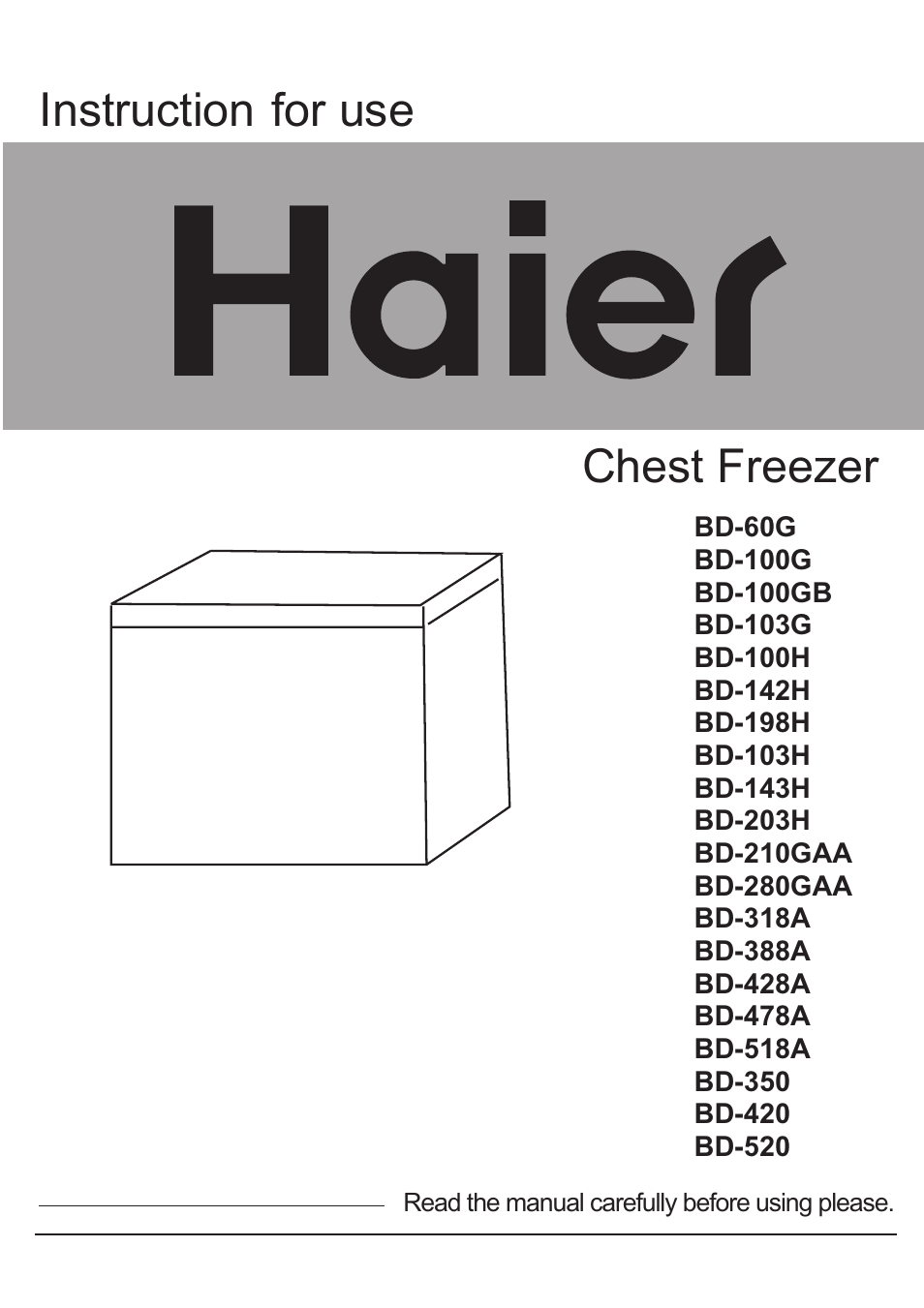 haier BD-142H User Manual | 10 pages