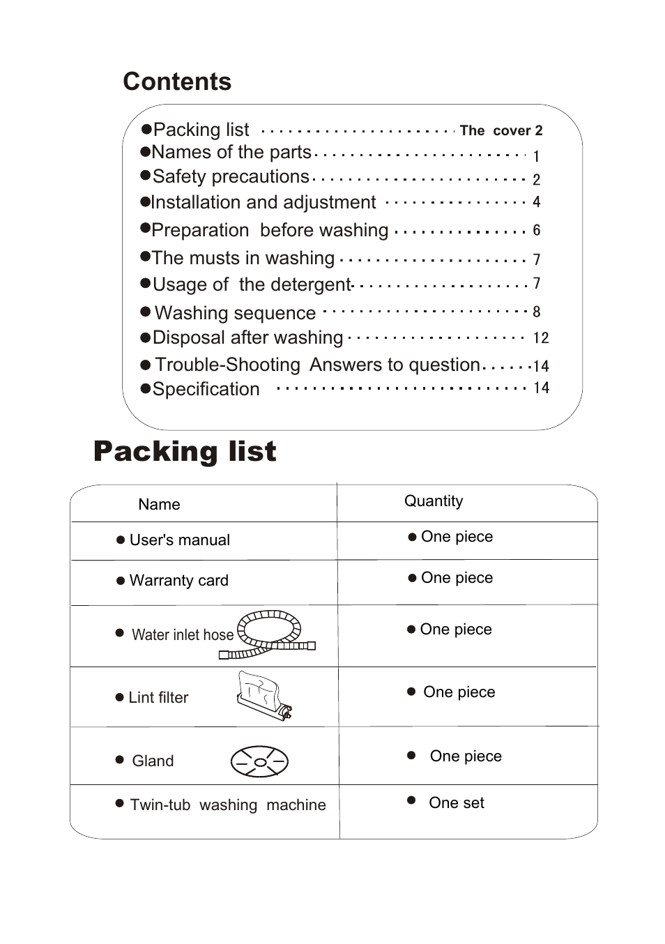 haier Twin-tub Washing Machine User Manual | Page 2 / 16