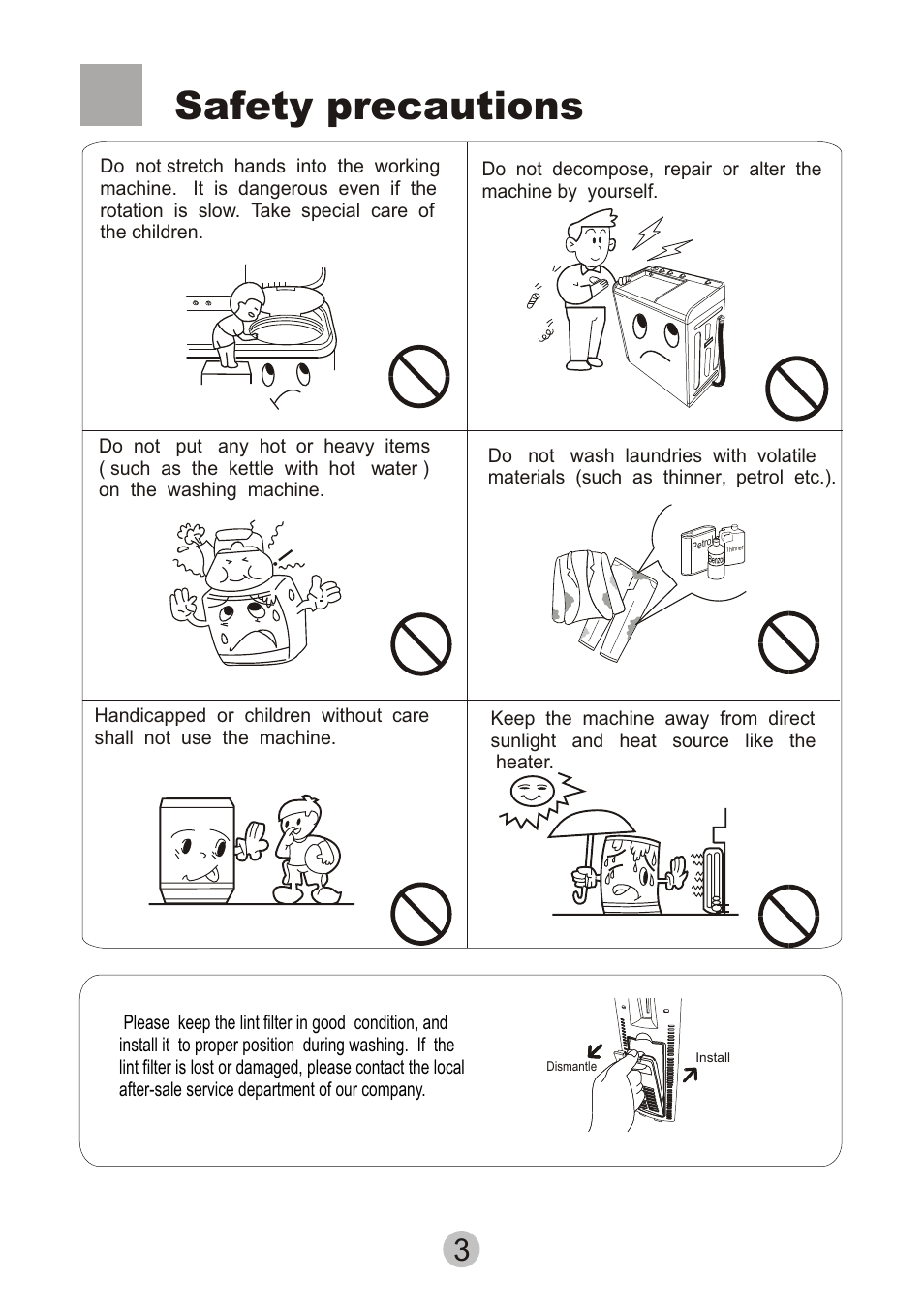 Safety precautions | haier HWM80-0626SH User Manual | Page 5 / 19