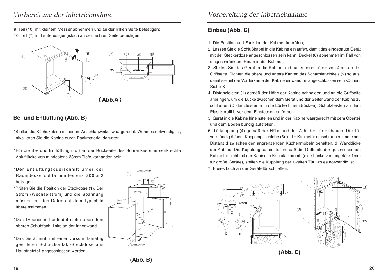 Vorbereitung der inbetriebnahme | haier HR-145A User Manual | Page 12 / 30