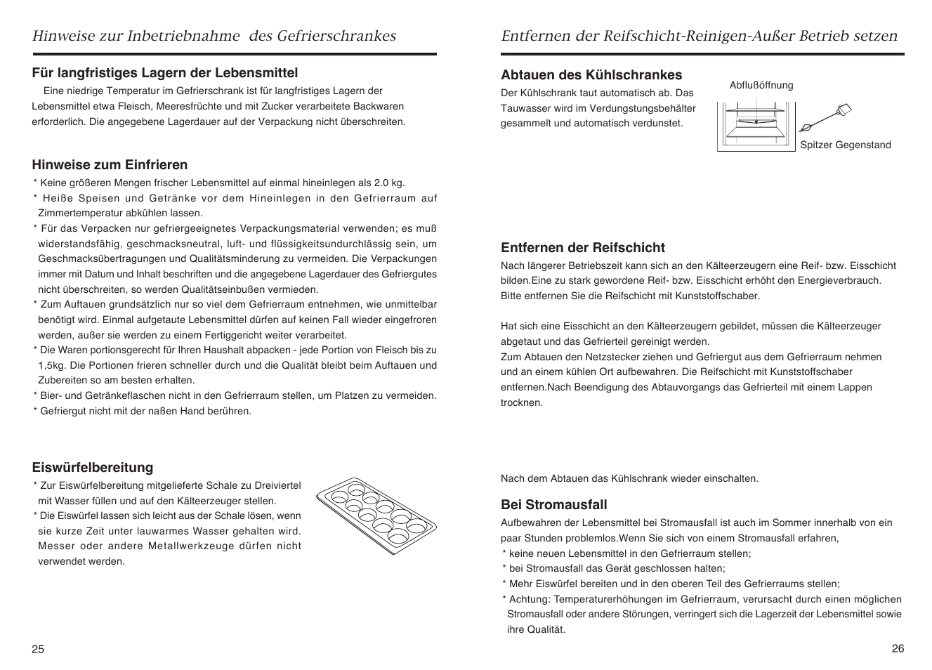 Hinweise zur inbetriebnahme des gefrierschrankes | haier HR-145A User Manual | Page 15 / 30