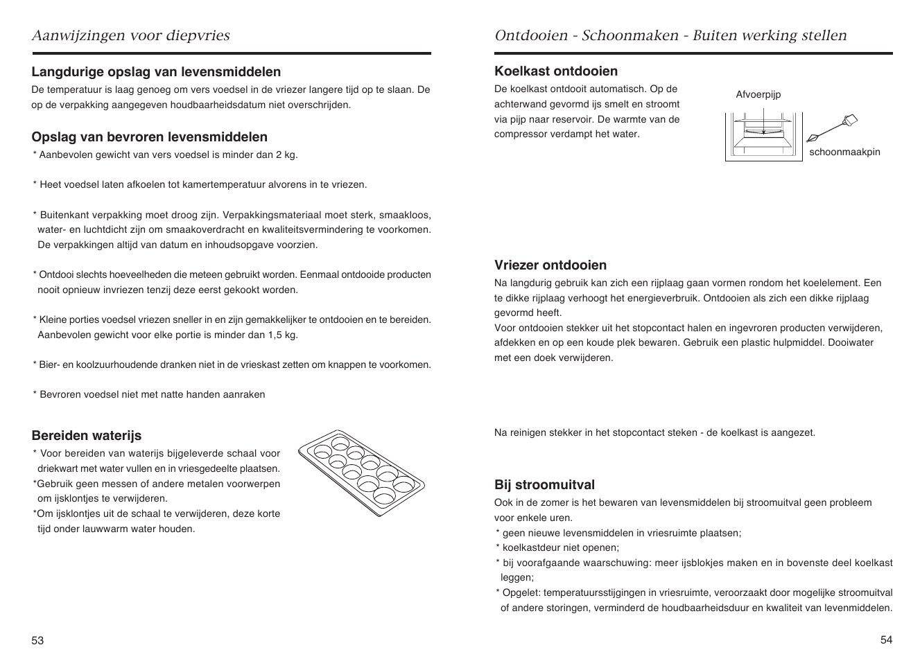 Aanwijzingen voor diepvries, Ontdooien - schoonmaken - buiten werking stellen | haier HR-145A User Manual | Page 29 / 30