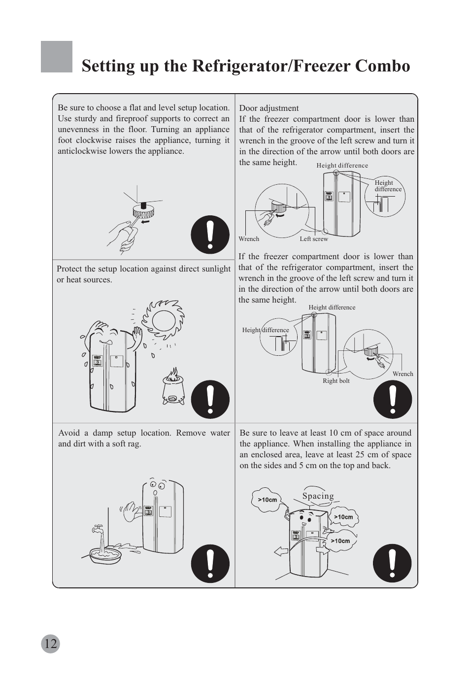 Setting up the refrigerator/freezer combo | haier HRF-663ISB2* User Manual | Page 14 / 42