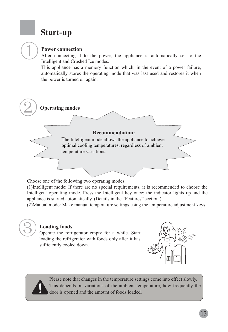Start-up | haier HRF-663ISB2* User Manual | Page 15 / 42