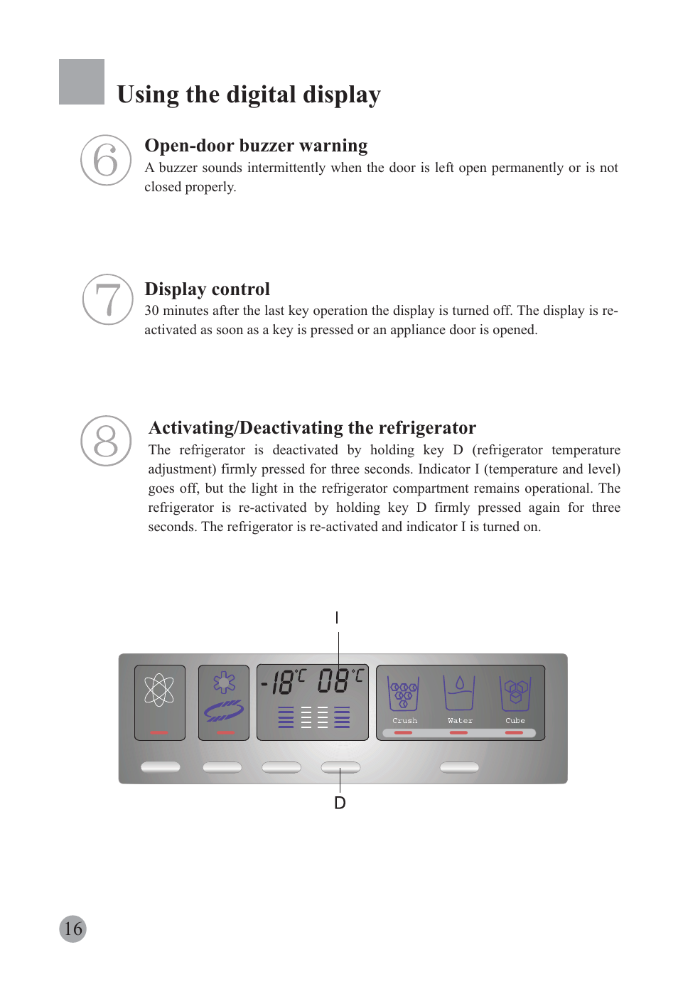 Using the digital display | haier HRF-663ISB2* User Manual | Page 18 / 42