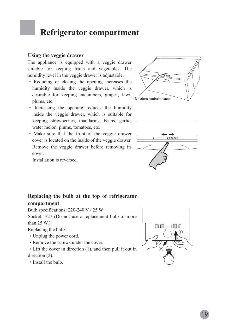 Refrigerator compartment | haier HRF-663ISB2* User Manual | Page 21 / 42