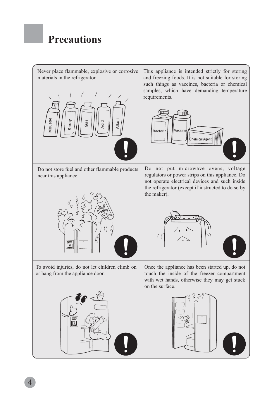 Precautions | haier HRF-663ISB2* User Manual | Page 6 / 42