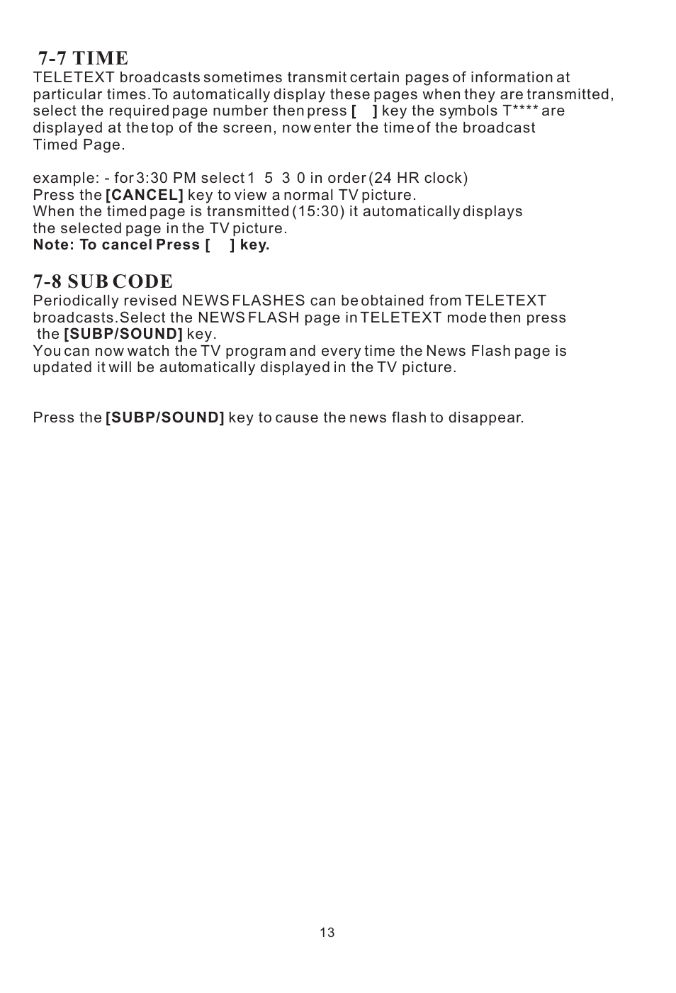 7 time, 8 sub code | haier L15SV6-A0 User Manual | Page 14 / 22