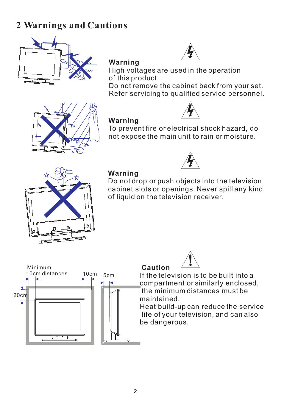 2 warnings and cautions | haier L15SV6-A0 User Manual | Page 3 / 22