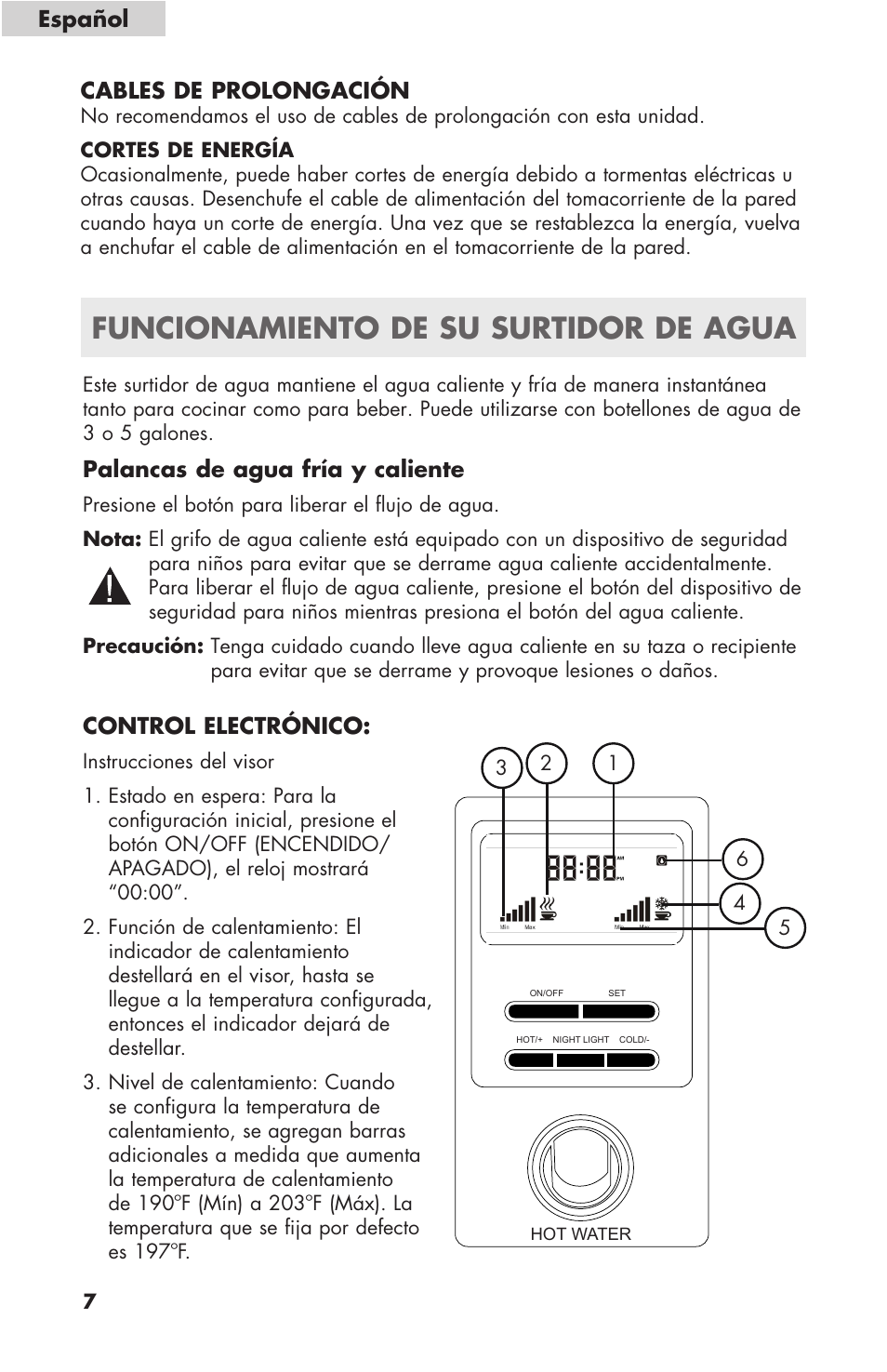 Funcionamiento de su surtidor de agua | haier WDNS116BBS User Manual | Page 20 / 28