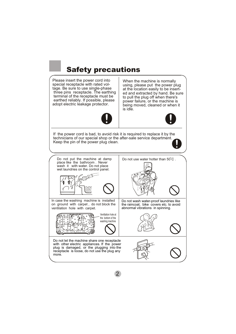 Safety precautions | haier HWM90-0713S User Manual | Page 4 / 18