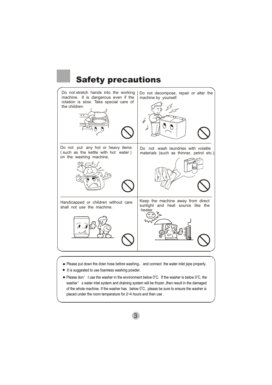 Safety precautions | haier HWM90-0713S User Manual | Page 5 / 18