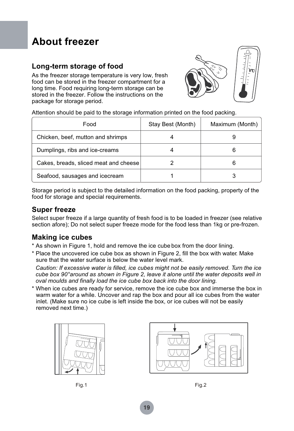 Т³гж 20, About freezer, Long-term storage of food | Super freeze, Making ice cubes | haier HRF-349NAA User Manual | Page 20 / 29