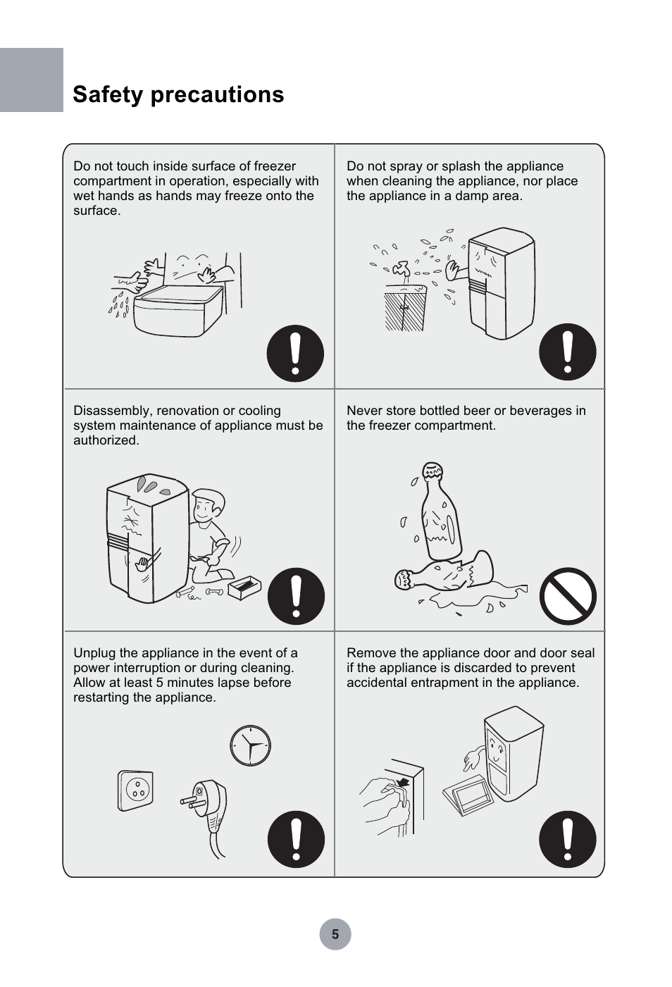 Т³гж 6, Safety precautions | haier HRF-349NAA User Manual | Page 6 / 29