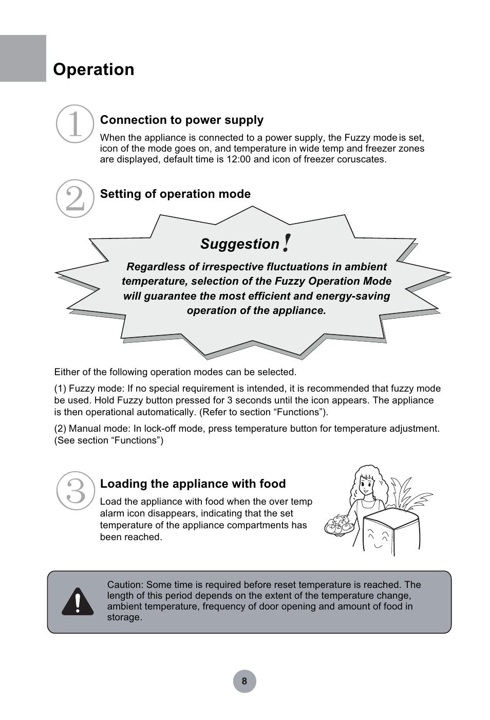 Т³гж 9, Operation, Suggestion | haier HRF-349NAA User Manual | Page 9 / 29