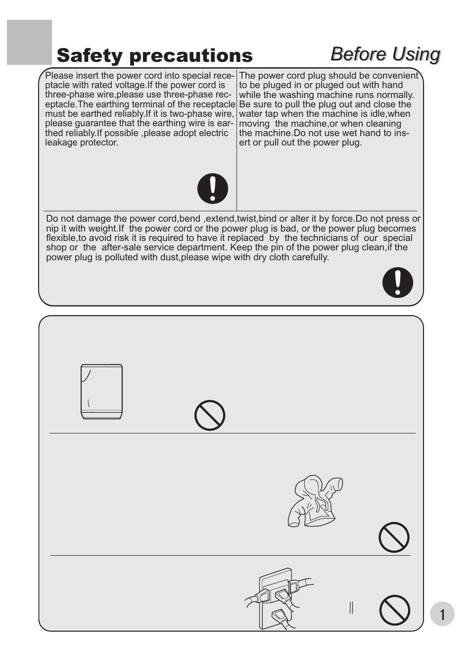 Before using, Before using safety precautions | haier XQB70-10 User Manual | Page 3 / 20