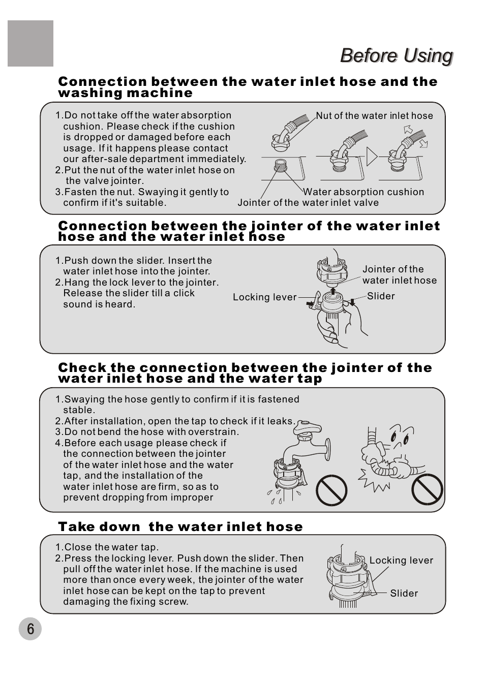 Before using | haier XQB70-10 User Manual | Page 8 / 20