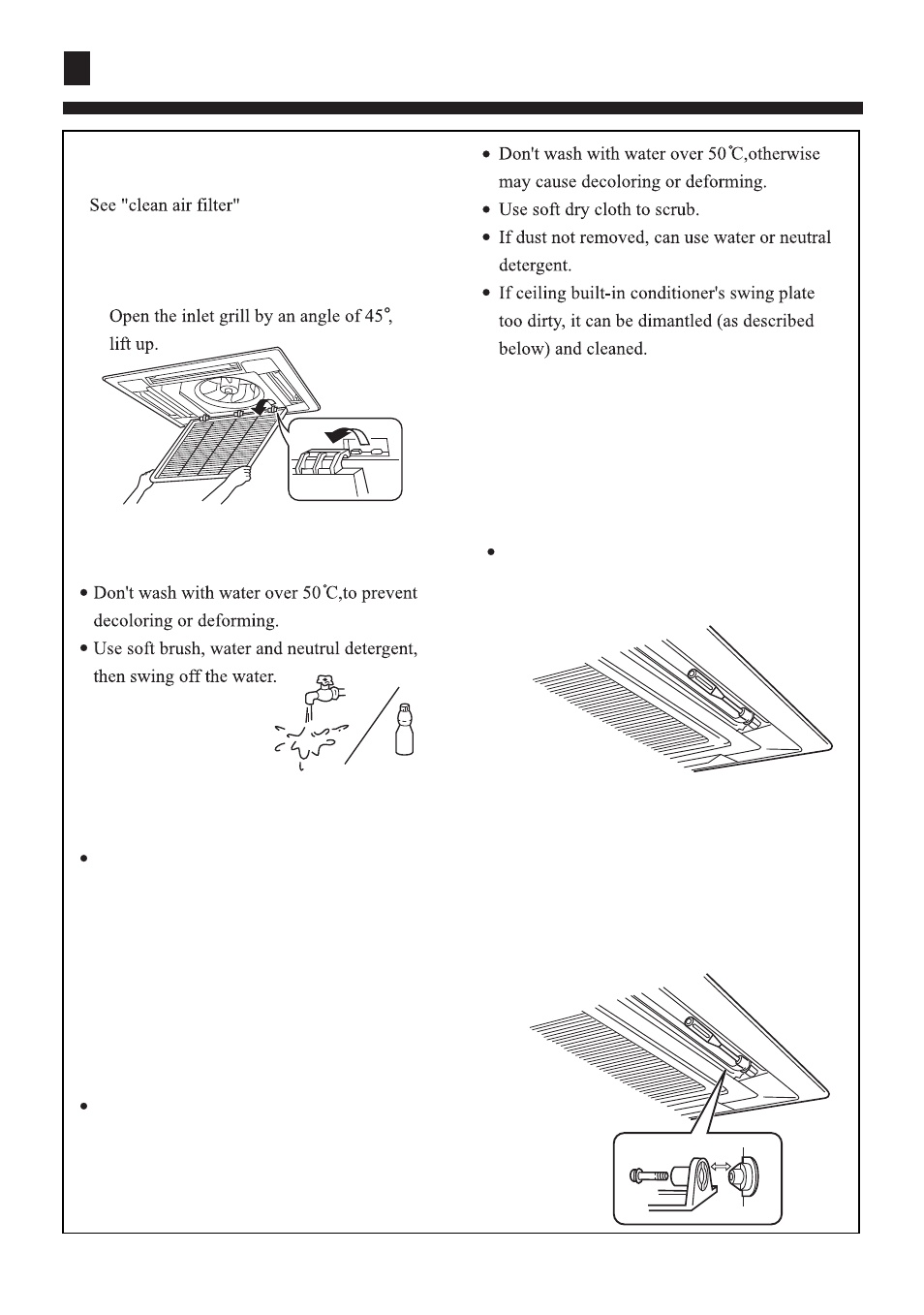 Maintenance, Clean outlet and shell, Dismantle and install swing plate | haier AB422ACERA User Manual | Page 11 / 31