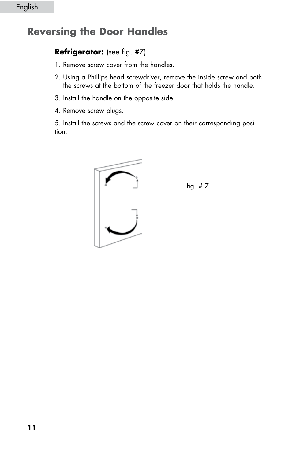 Reversing the door handles | haier HBE18 User Manual | Page 12 / 84