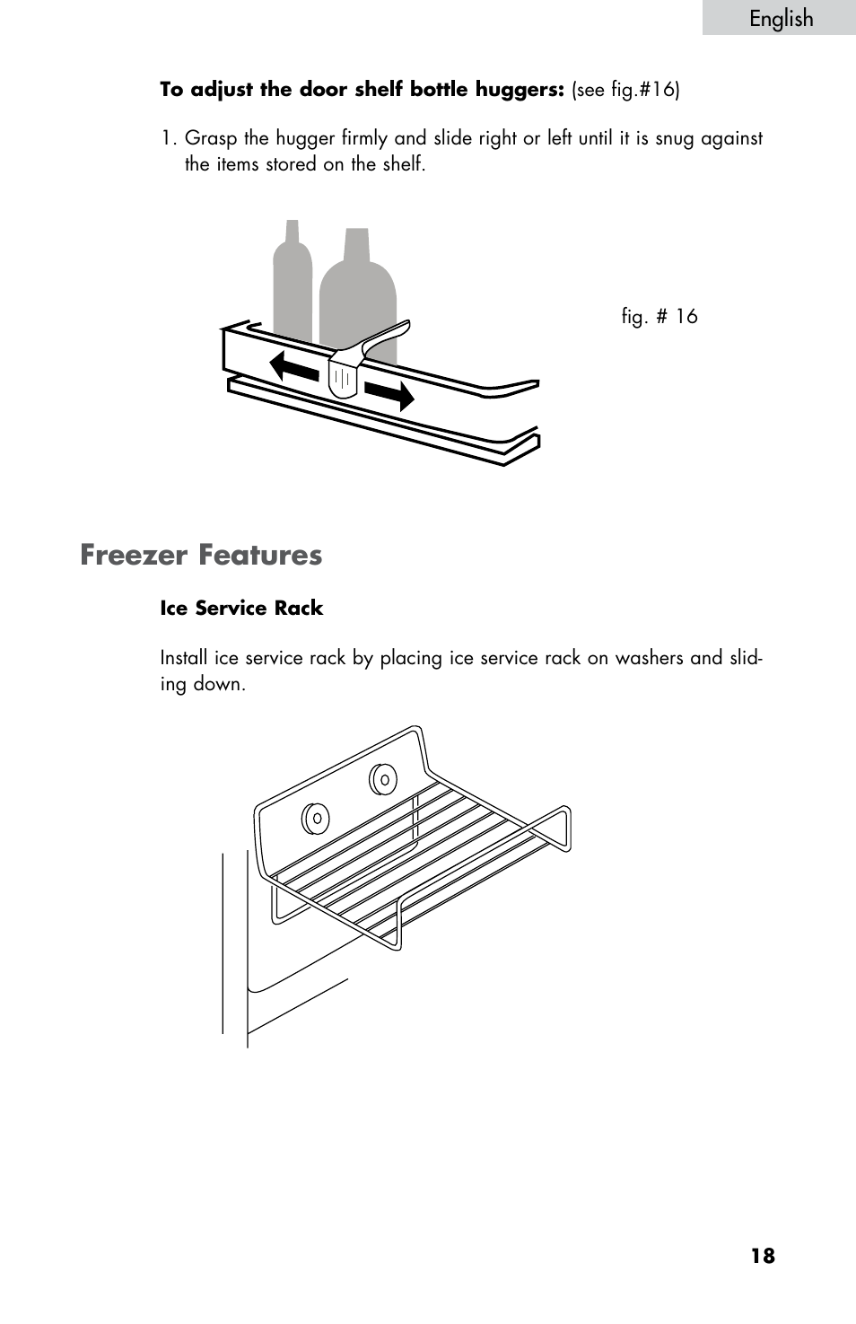 Freezer features | haier HBE18 User Manual | Page 19 / 84