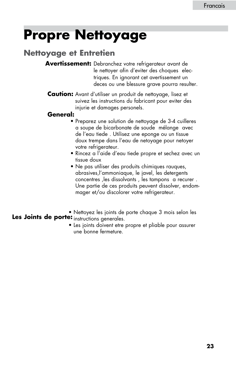 Propre nettoyage, Nettoyage et entretien | haier HBE18 User Manual | Page 51 / 84