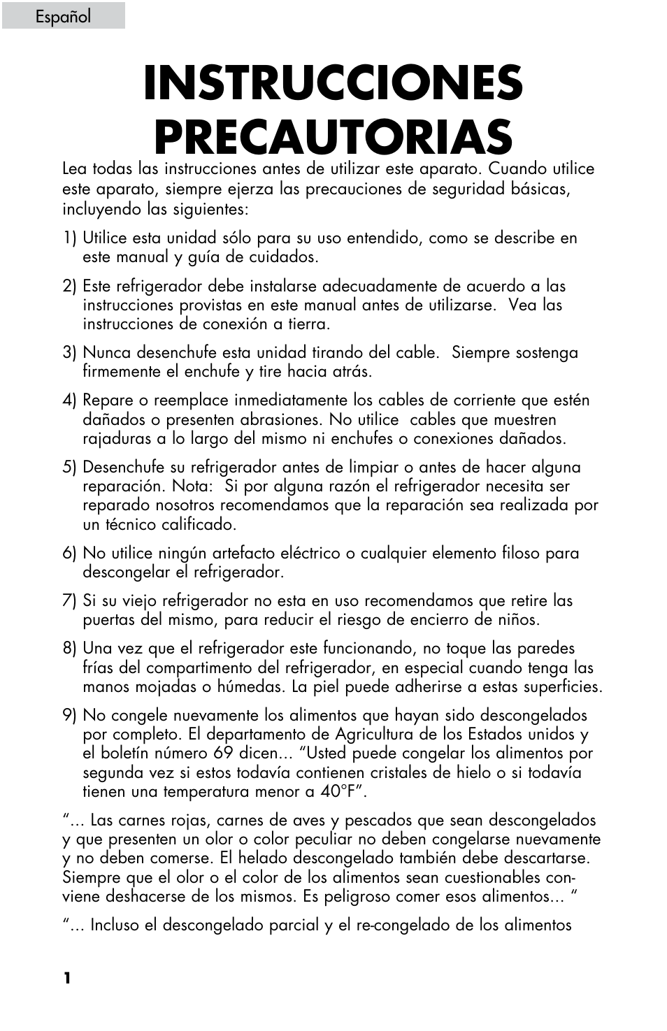 Instrucciones precautorias | haier HBE18 User Manual | Page 56 / 84