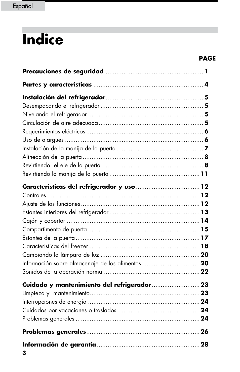 Indice | haier HBE18 User Manual | Page 58 / 84