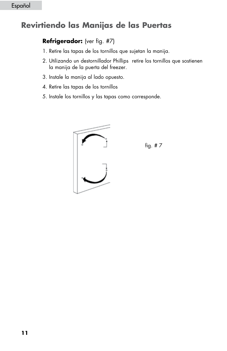 Revirtiendo las manijas de las puertas | haier HBE18 User Manual | Page 66 / 84