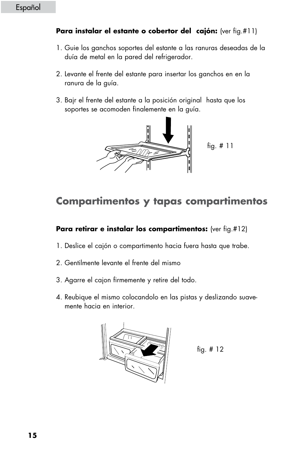 Compartimentos y tapas compartimentos | haier HBE18 User Manual | Page 70 / 84