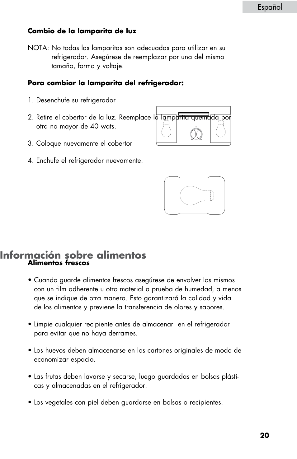 Información sobre alimentos | haier HBE18 User Manual | Page 75 / 84