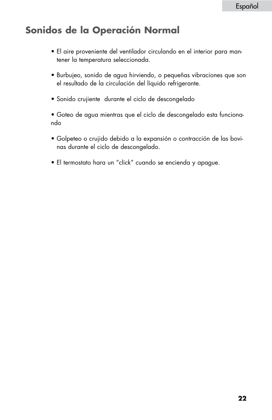 Sonidos de la operación normal | haier HBE18 User Manual | Page 77 / 84