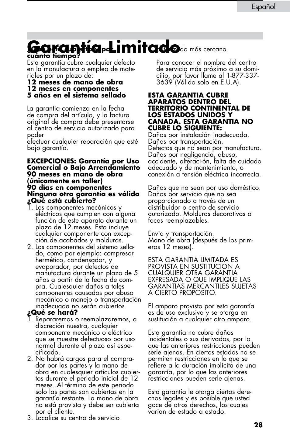 Garantía limitado | haier HBE18 User Manual | Page 83 / 84