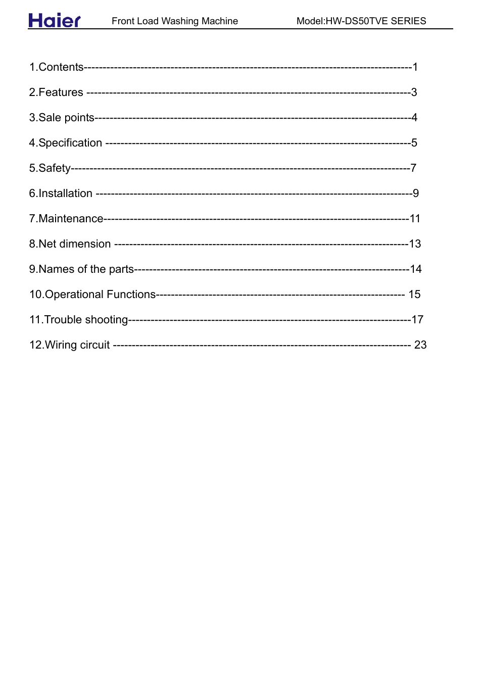 haier HW-DS50TVE User Manual | 27 pages