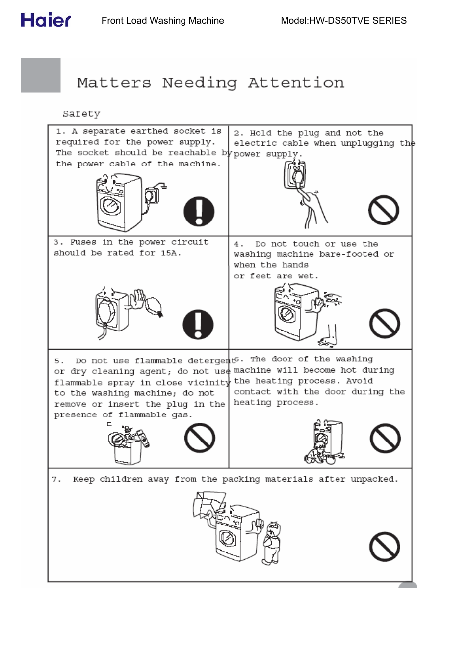 haier HW-DS50TVE User Manual | Page 6 / 27