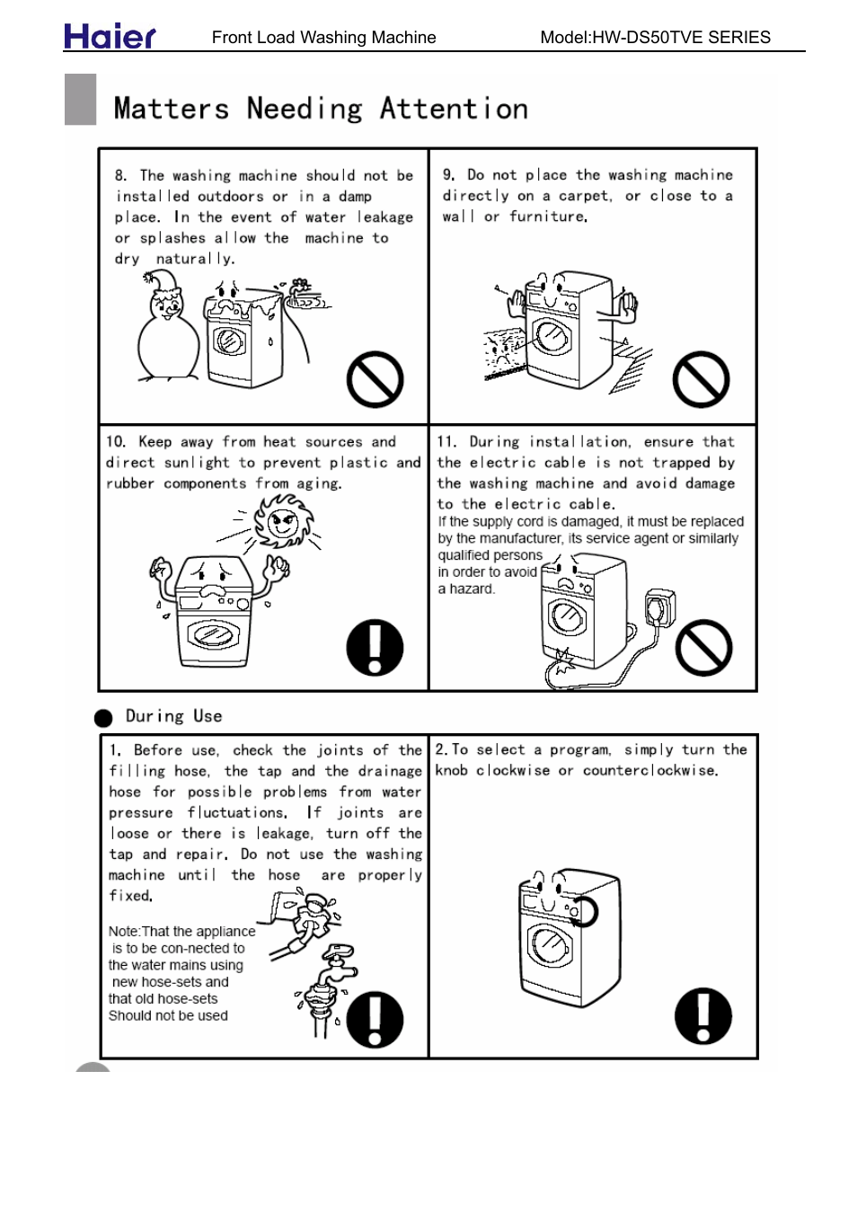 haier HW-DS50TVE User Manual | Page 7 / 27