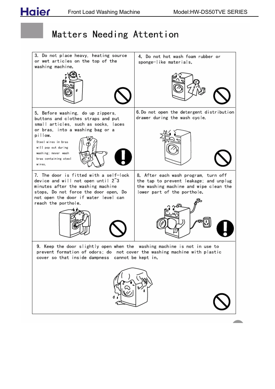 haier HW-DS50TVE User Manual | Page 8 / 27