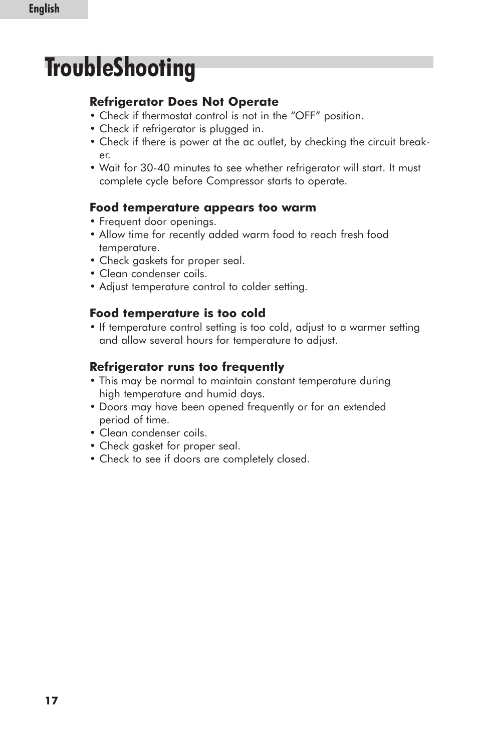 Troubleshooting | haier HRE10WNAWW User Manual | Page 18 / 21