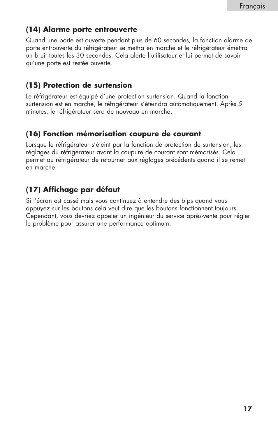 haier RBFS21 User Manual | Page 55 / 116